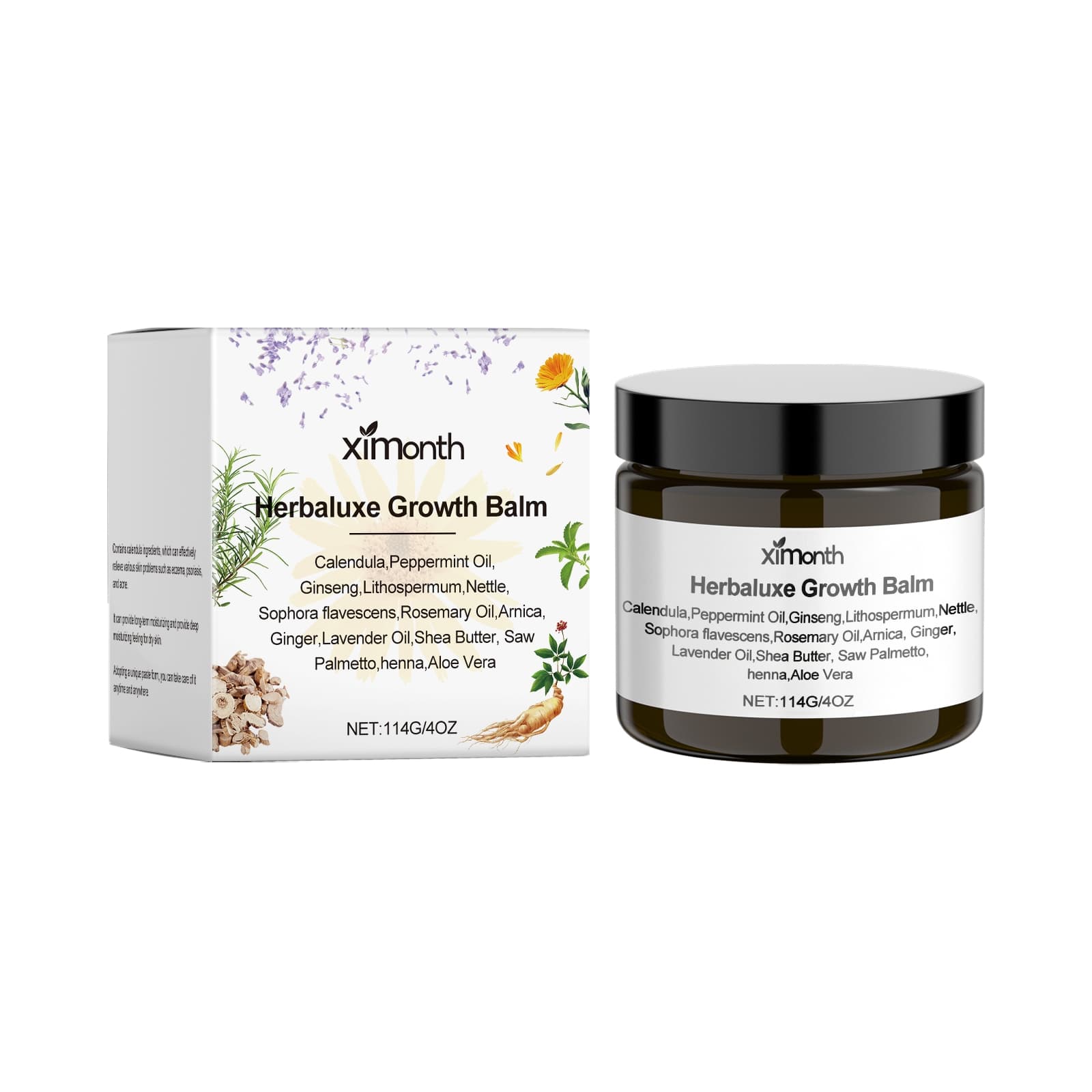Herbaluxe Growth Balm | Hair Strengthening Scalp Treatment with Botanical Extracts for Breakage Reduction