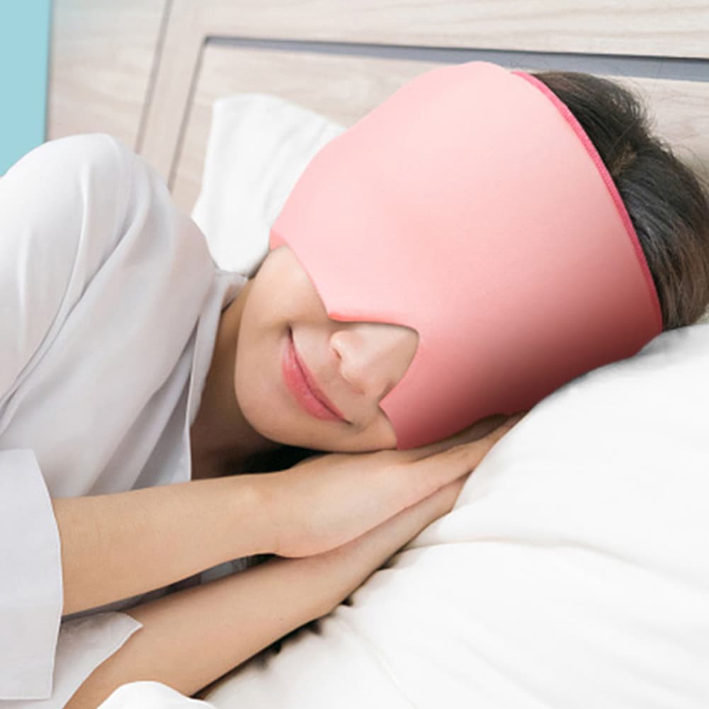 Printed Head Gel Ice Cap – Cold Therapy Ice Head Wrap for Migraine & Headache Relief